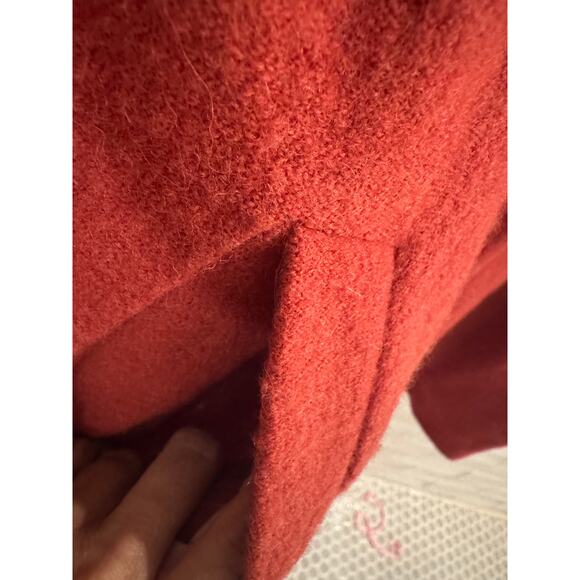Cynthia Rowley 2X Red Wool Cape Coat Pockets 100% Wool Pockets - Picture 5 of 6